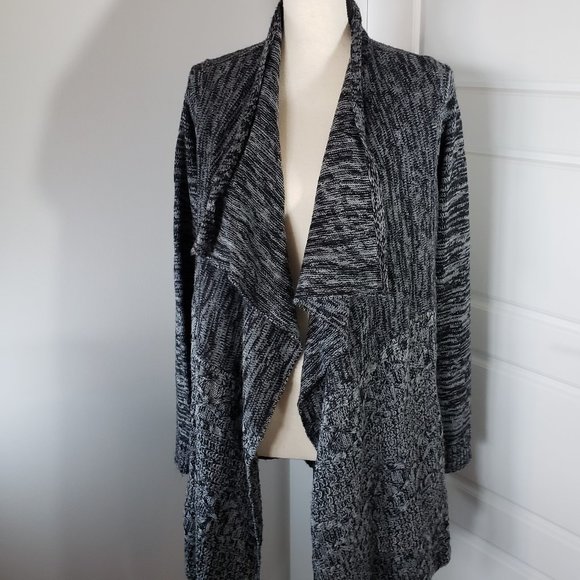 Iz Byer Sweaters - Iz Byer Black & Grey Cardigan